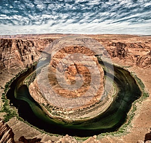 Horse Shoe Bend on the Colorado River, USA.