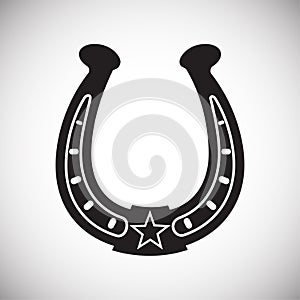 Horse shoe icon on background for graphic and web design. Simple vector sign. Internet concept symbol for website button