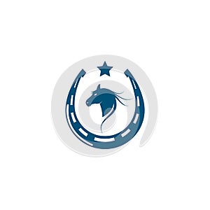 horse shoe icon logo vector illustration
