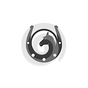 horse shoe icon logo vector illustration