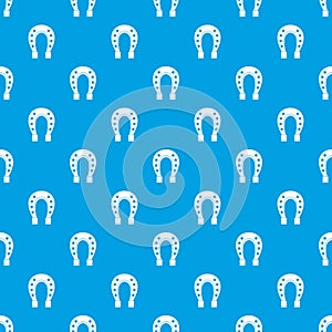 Horse shoe pattern seamless blue