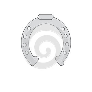 Horse shoe on white background.