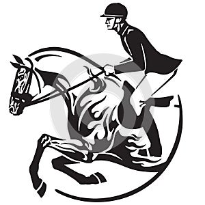 Horse show jumping emblem Equestrian sport