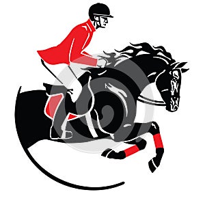 Horse show jumping emblem, logo, icon