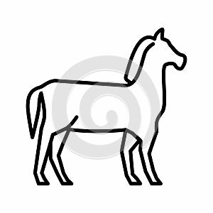 Horse Side View Outline Vector Illustration photo