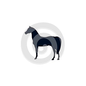 Horse silhouette icon and simple flat symbol for web site, mobile, logo, app, UI