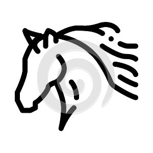Horse Silhouette Icon Vector Outline Illustration