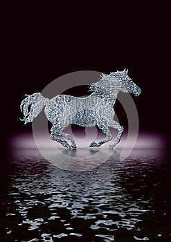 Horse Silhouette in silver