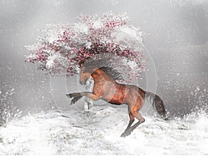 Horse in the snow