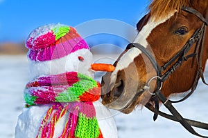 Horse and snowman