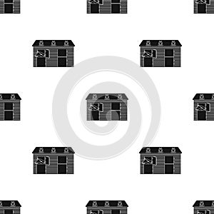 Horse stable icon in black style isolated on white background. Hippodrome and horse symbol stock vector illustration.