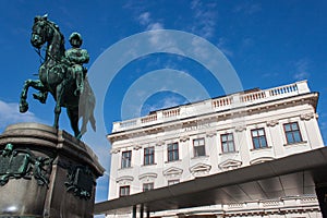 Horse Statue and the Albertina Museum in Vienna