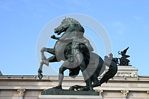 Horse statue in front of Parliament. Vienna