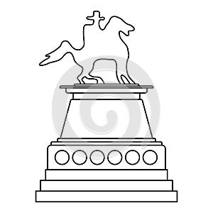 Horse statue icon, outline style