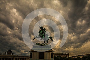 Horse statue at Volksgarten Vienna Austria