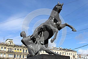 Horse Tamers statue in St. Petersburg