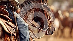 A horse trainer gives a demonstration of natural horsemanship techniques showcasing the connection and communication