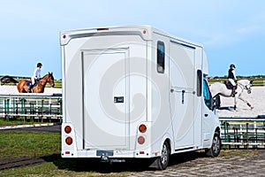 Horse transportation van