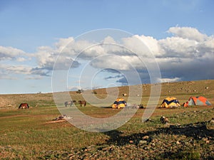 Horse trekking in Mongolia.