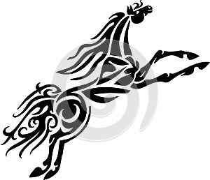 Horse in tribal style - vector illustration.