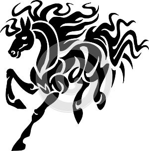 Horse in tribal style - vector illustration.