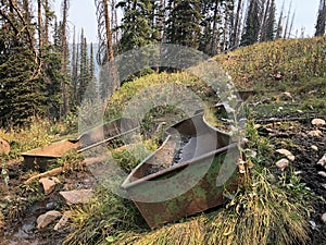 Horse Troughs Abandoned on Mountain