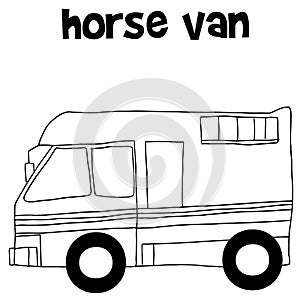 Horse van with hand draw