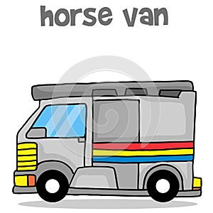 Horse van transport cartoon vector art