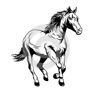 Horse Vector Illustration. Horse Vector Illustration. Horse racing. Drawing. Horse racing
