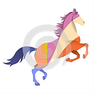 Horse vector illustration isolated on a white background. Cartoon style.