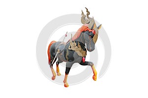 Horse or warhorse statue isolated on white background photo