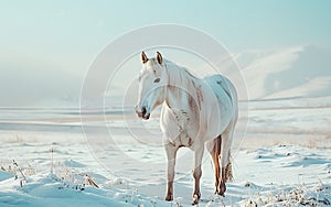 Horse in the wild, wild nature and animals concept