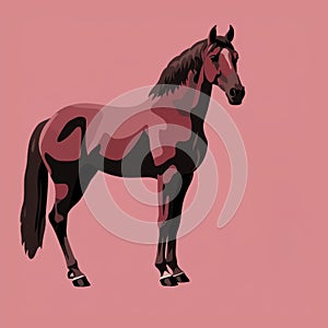 Horse And Wine: Minimalist Illustration With Dignified Poses