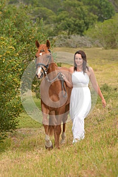 Horse and woman