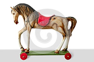 Horse wooden vintage colorful toy for children