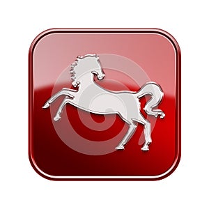 Horse Zodiac icon red..