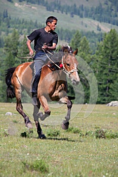 On horseback across the steppe photo