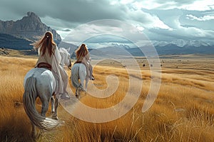 Horseback riding in Andes mountain