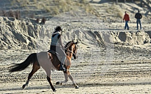 Horseback riding on the beach photo