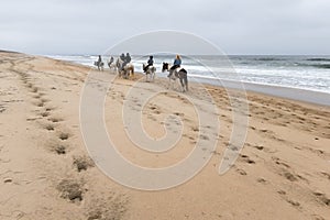 Horseback riding on the beach