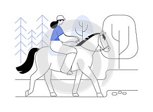 Horseback riding isolated cartoon vector illustrations.