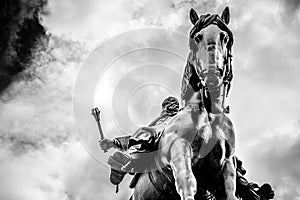 A horseback riding Jan Zizka monument. Prague, Czech Republic photo