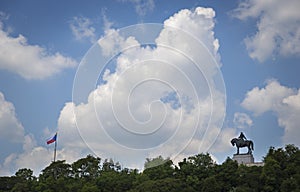 A horseback riding Jan Zizka statue