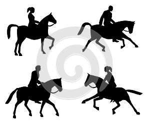 Horseback Riding Silhouettes photo