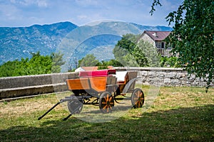 Horsedrawn carriage in Ostrog monastery