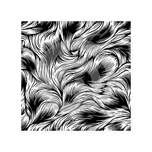 Horsehide Seamless Vector Pattern in Black and White â Easy Tracing Line Art