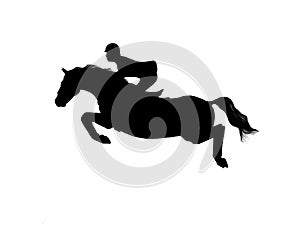 Horsejumping silhouette Vector photo