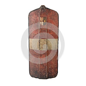 Horseman Pavise Shield. Front View On White Background, Isolated, 3D Illustration