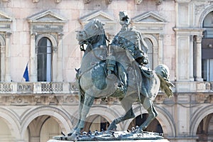 Horseman statue in Milan