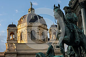 Horseman Statue at the `Naturhistorisches Museum` in Vienna